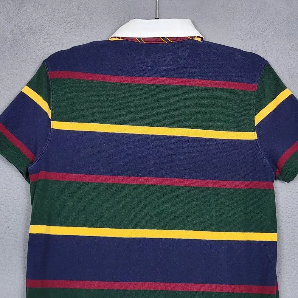 Polo Ralph Lauren Polo Rugby Shirt Mens Small Striped Polo Bear Kicking Ball